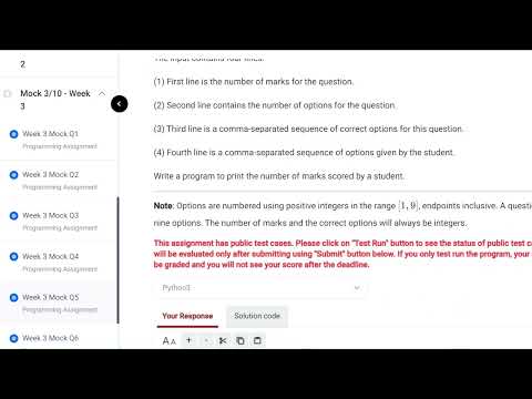 Python Mock Week-3 IITM Bs degree Data Science #python#iitm#iit#datascience#video#ytshorts