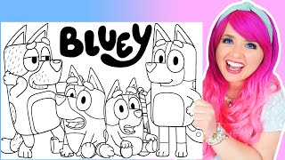 Coloring Bluey & Her Family Coloring Pages | Bluey, Bingo, Mum & Dad