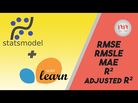 Machine Learning with Scikit-Learn Python | RMSE, MAE, RMSLE, adj R2  and more