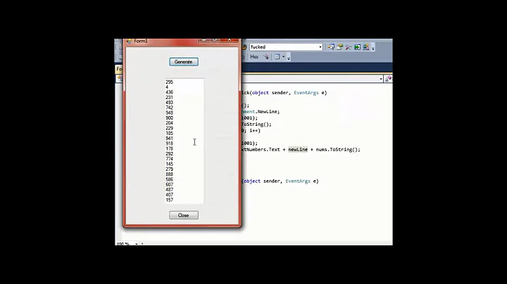 Generate 100 Random Numbers with C#