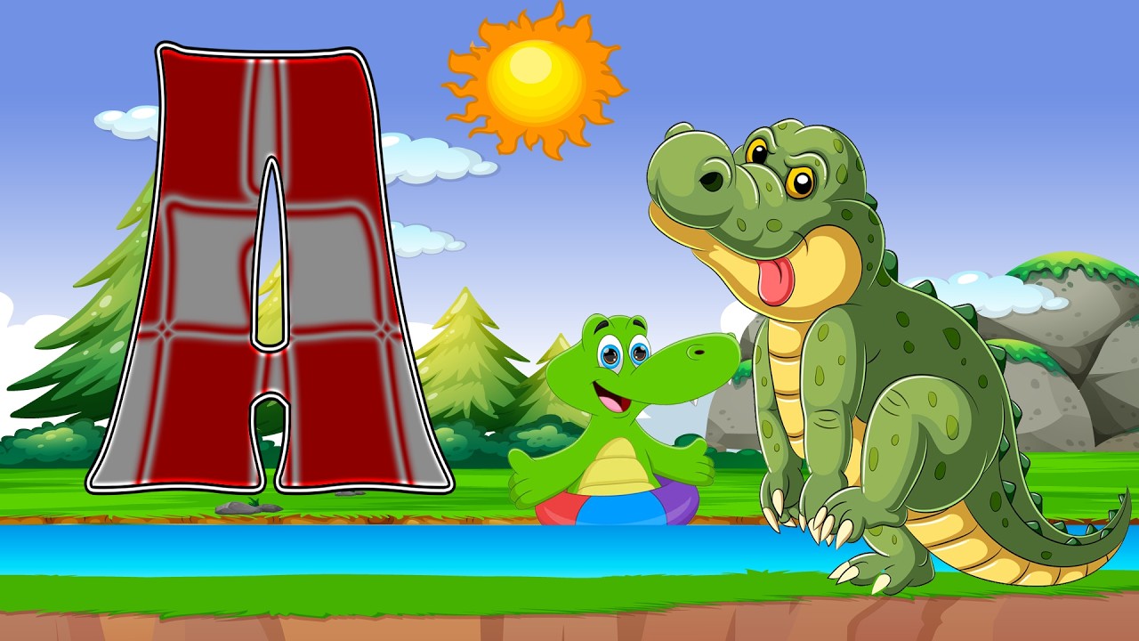 Phonics Song Words in 3D - A for Alligator & B for Bear - ABC Alphabet ...