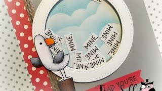 Sentiment Shaker Card featuring MFT Seaside Seagulls