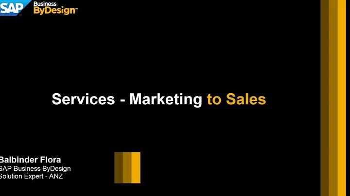 Marketing to Sales, Professional Service in SAP Business ByDesign