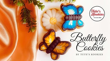 How to Decorate 3D Butterfly Cookies by Wet-on-Wet Technique with Royal Icing