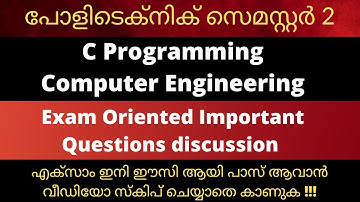 Polytechnic | C Programming | semester 2 | Exam oriented | Important questions