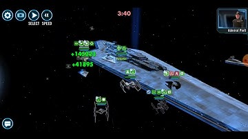 Chimaera (TIE Defender reinforcing) vs. triple-attacker Executor (XB, RC, IG-2000): 66 banners