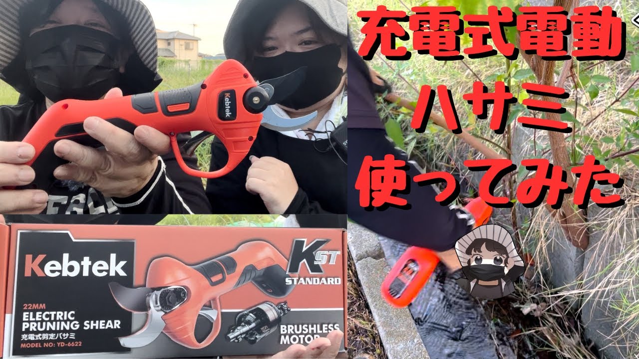 充電式電動ハサミで楽々残渣処理【Kebtek】【YD-6622】【残渣片づけ