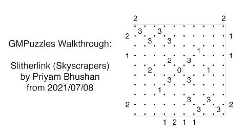 GMPuzzles - 2021/07/08 - Slitherlink (Skyscrapers) by Priyam Bhushan