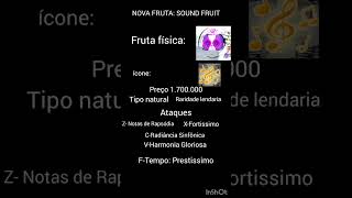 nova fruta do som blox fruits update 20 ATUALIZOU FINALMENTE naoflopa video bloxfruits viral