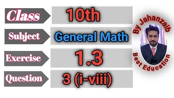 10th General Math Exercise 1.3 Question No.3  Punjab Board  || 10th general math exercise 1.3 ( 3 )