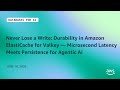 Durability in Amazon ElastiCache for Valkey — Microsecond Latency Meets Persistence for Agentic AI