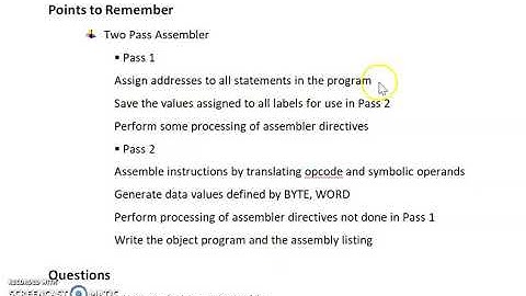 Assembler Algorithm - Pass 2