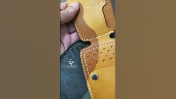 Handmade leather bifold wallet vvoodoo design. کیف پول تاشو چرم دست‌دوز