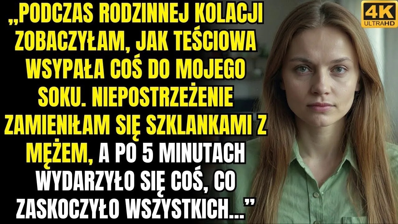 „Marleno, pokochasz ten kompot. Słodki, tak jak lubisz” – powiedziała teściowa, a ja poczułam, jak coś zimnego spływa mi po karku. Siedzieliśmy przy rodzinnym stole, w niedzielę, jak co tydzień,...