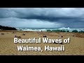 Beautiful Waves of Waimea Beach. Famous Beach Spot in Oahu, Hawaii. Relax and enjoy the waves!