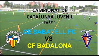 CE SABADELL FC vs CF BADALONA【CAMPIONAT DE CATALUNYA JUVENIL 2021/2022_FASE 1】