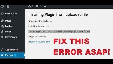 Fix "The package could not be installed. No valid plugins were found." error when installing plugins