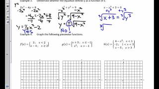 College Algebra Unit 2 1 Notes Determining Functions and Graphing Piecewise Functions 2015