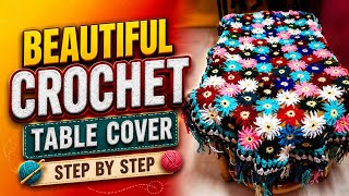 | PART 2 | STEP-BY-STEP TUTORIAL OF THIS PERFECT CROCHET TABLE COVER 🔥💙✅ | BEGINNERS FRIENDLY | 