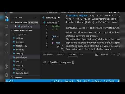 Python program to check whether a number is positive or negative or zero