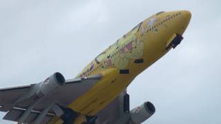 小松空港 ポケモンジェット] ANA B747-400D JA8957 TAKE-OFF KOMATSU