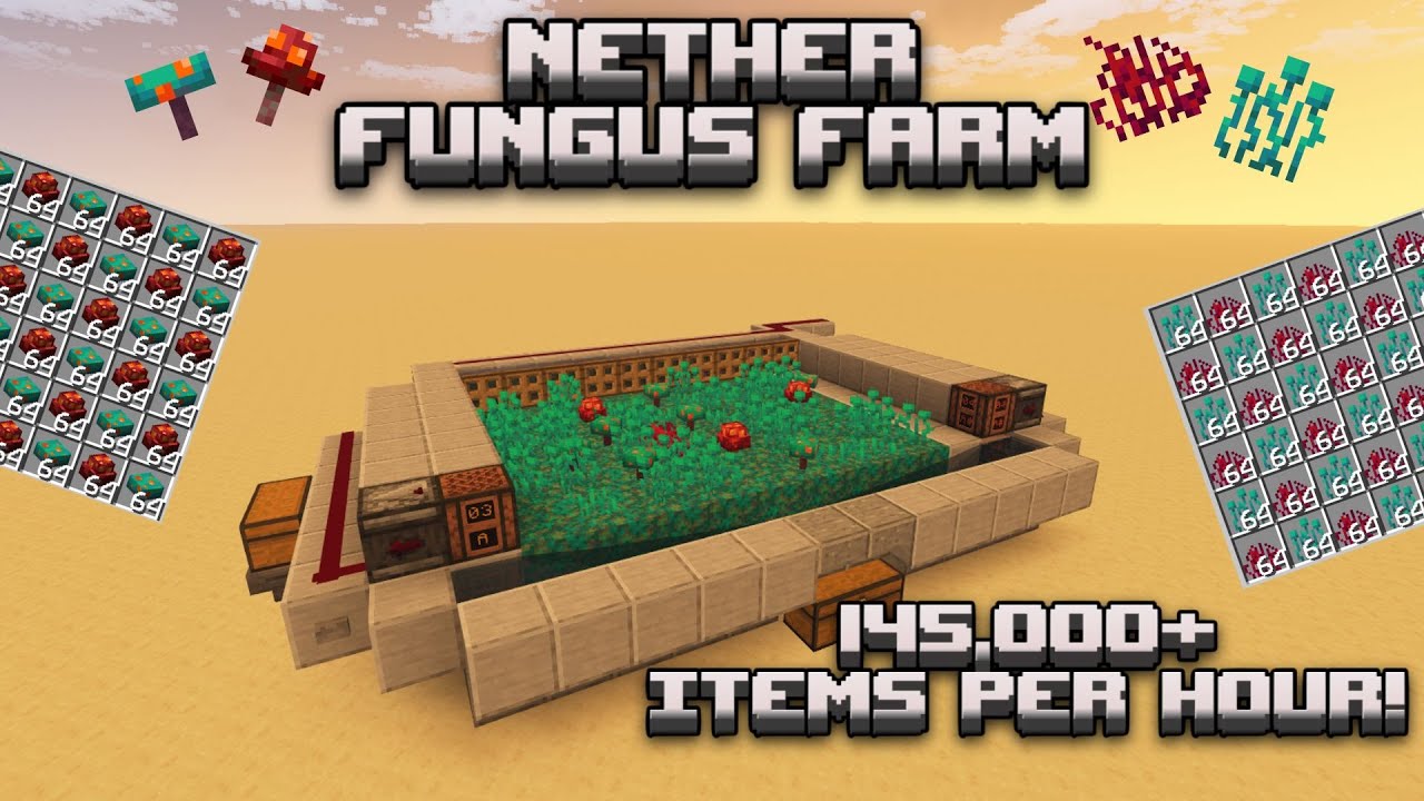 How To Build A Nether Fungus Farm! 145k+ Items per Hour! Minecraft Java ...