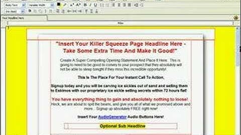 How To Edit A Squeeze Page Template