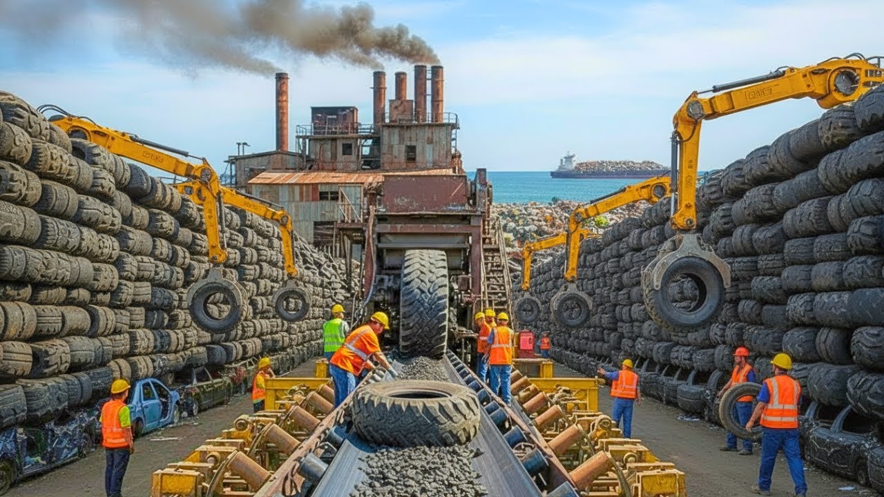 How American Engineers Turn Ocean Plastic Waste Into Car Tires (Full Process)