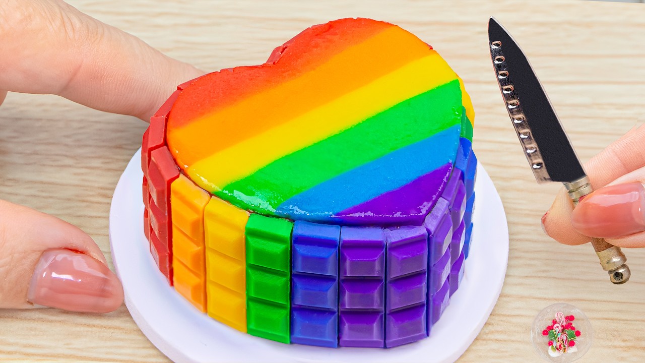 Sweet Rainbow Chocolate Buttercream Cake 🍩 Miniature Sweet Cake Ideas Tutorial 🌈 How To Cake