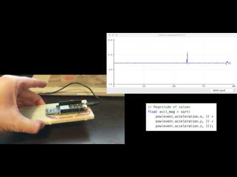 MMA8451 Magnitude Visualisation over AWS IoT MQTT