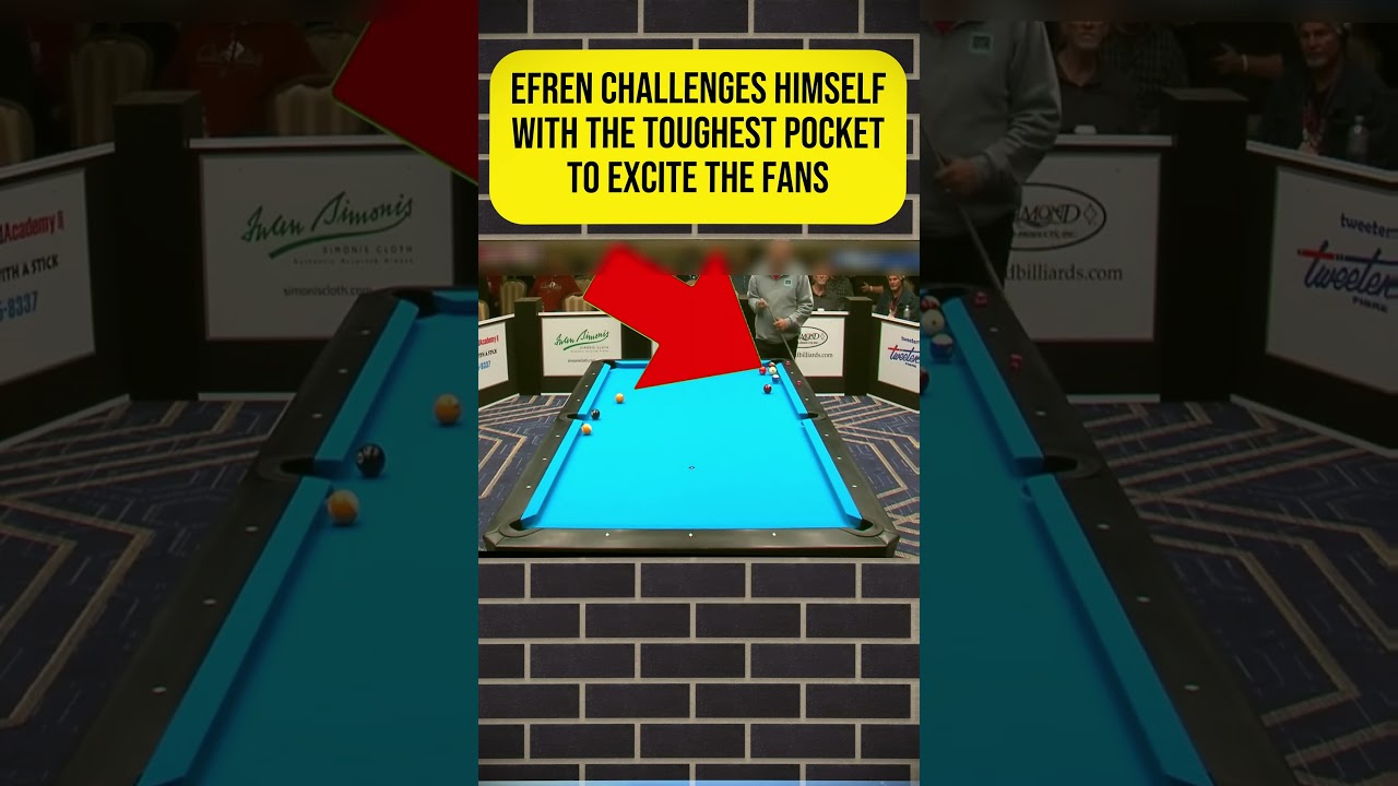 Efren choosing the same pocket just to entertain the crowd ! 