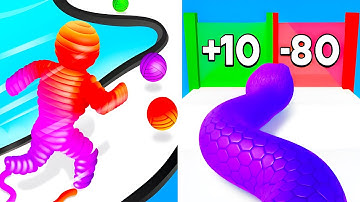 Rope Man Run VS Snake Run Race 🔴⚪ All Levels Max Update Walkthrough Mobile NEW Gameplay ZQ7R