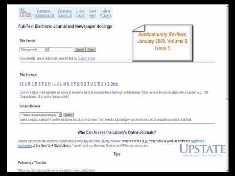 Chapter 3 - Accessing and Logging in to the New York State Library Journals