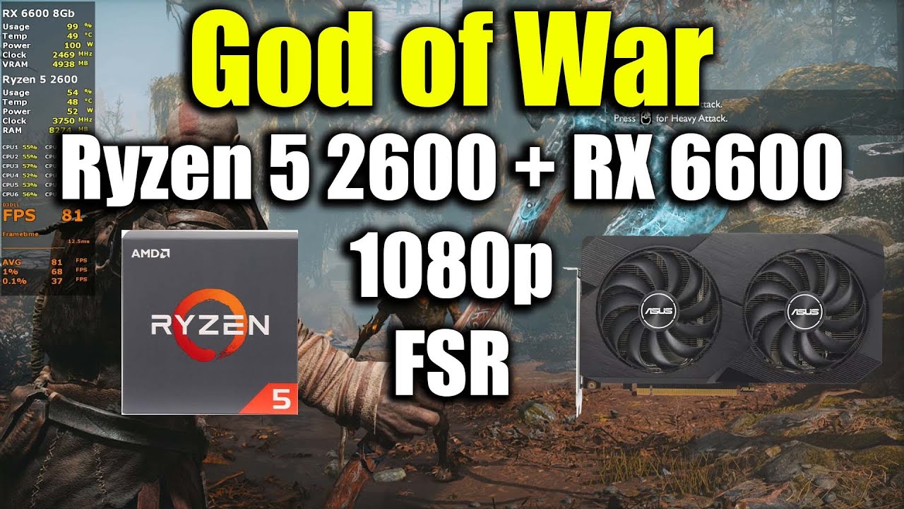 God of War - Ryzen 5 2600 + RX 6600 - YouTube