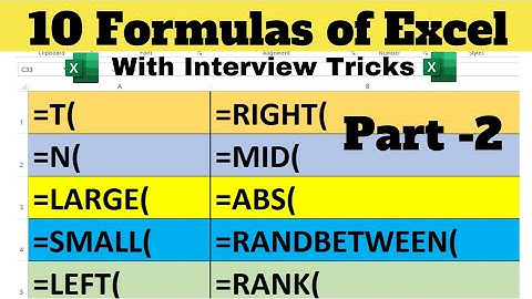 Excel Formulas | excel functions | microsoft excel | Most Useful Excel formulas interview | #excel