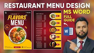 MS Word Menu Design Tutorial | Restaurant Food Menu Design MS Word Step by Step