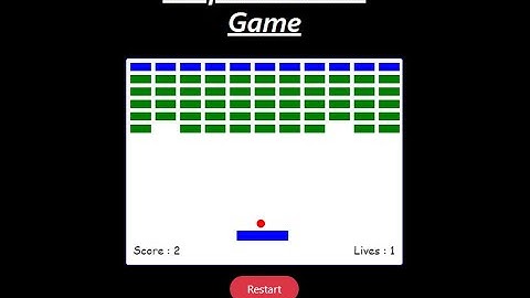Simple Breakout Game using JavaScript