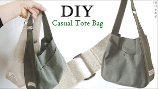 DIY tote bag | Making canvas bags with comfortable handles | Free bag pattern