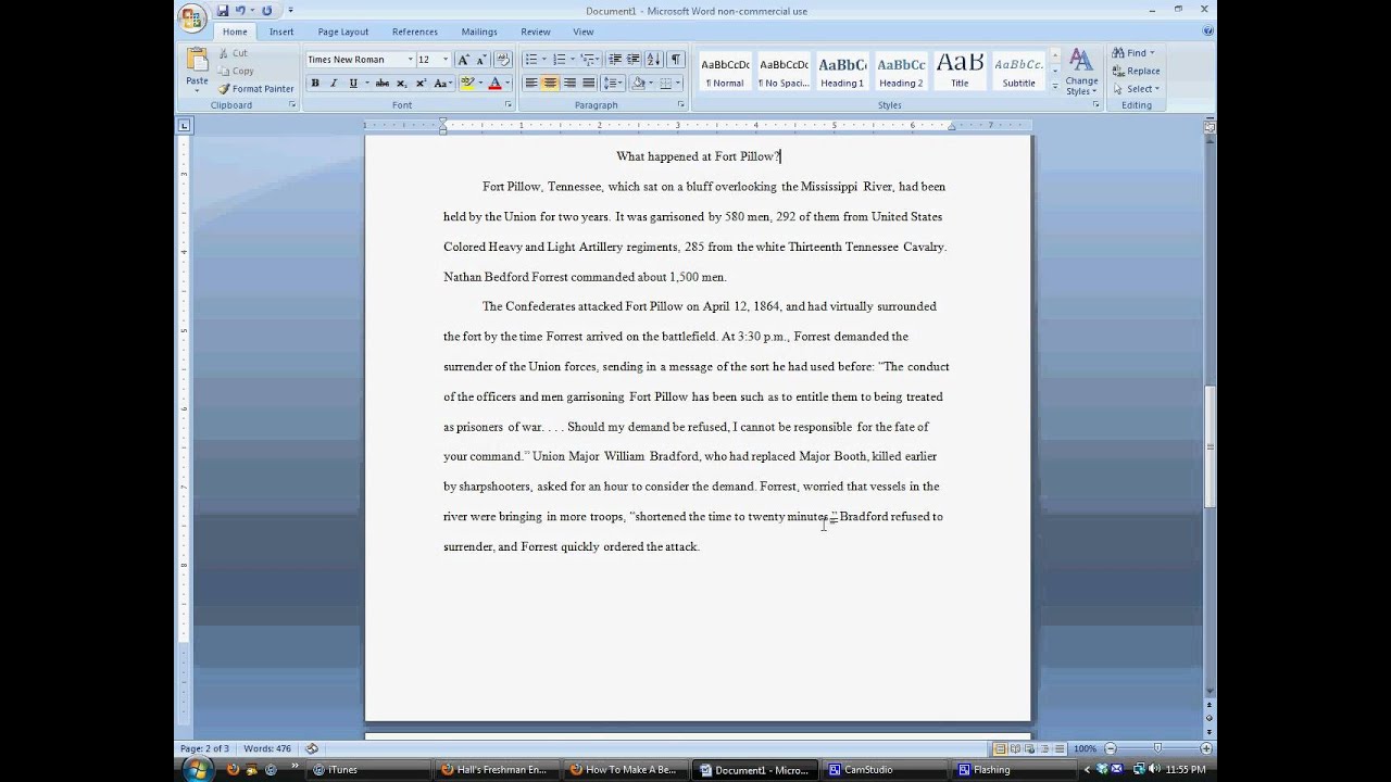 Sample mla style research paper using microsoft word