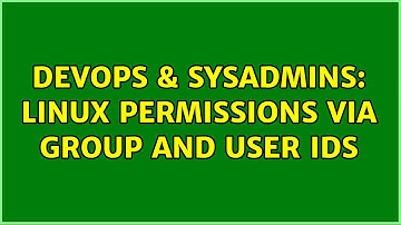 DevOps & SysAdmins: Linux Permissions via group and user IDs