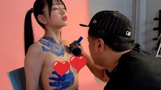 久保田画伯のボディアート