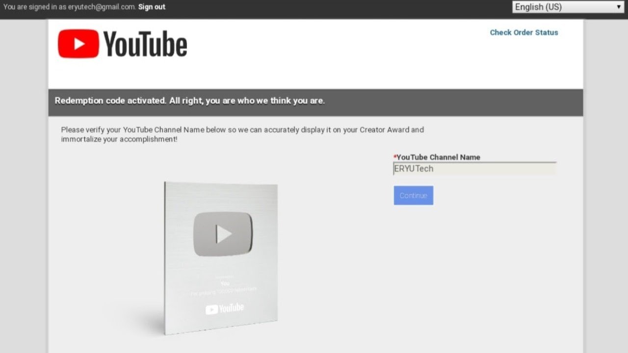 Youtube Silver Play Button Live Unboxing