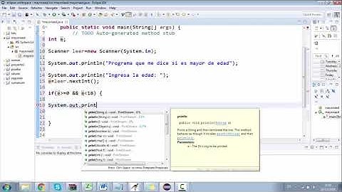 Ejemplo Sentencia if en eclipse 2018-09 (consola) /Programa que te dice si es mayor  o menor de edad