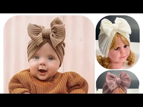 Гарна ошатна рожева одношарова дитяча шапочка з бантом для дівчинки з 3 міс, видео 1