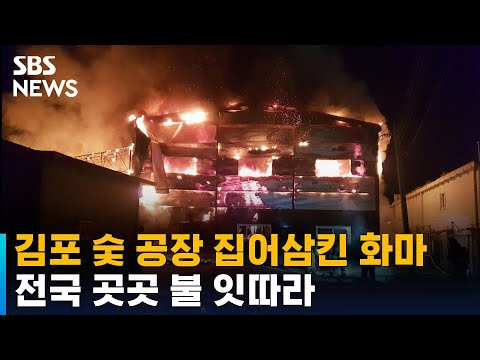 김포 숯 공장 집어삼킨 화마…전국 곳곳 불 잇따라 / SBS