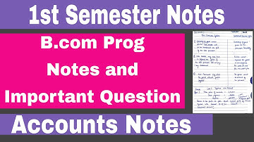 B.com Prog Accounts 1st Semester Notes and Important Question | OBE Important Question march 2021
