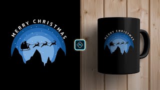 Christmas Coffee Mug Design in Adobe Photoshop Tutorial screenshot 1