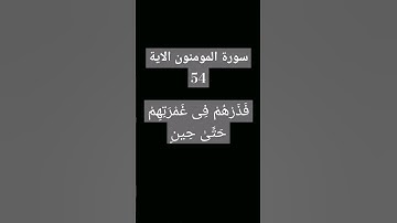 #القران الكريم سورة المومنون الاية 54.       #المقرى رضا عبد المحسن