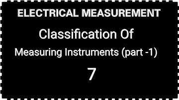 Classification of measuring instruments part 1