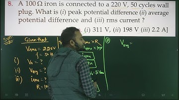 Pfp--8 Alternate current (AC) numericals from SL arora 12th cbse and isc based on peak,instantaneous